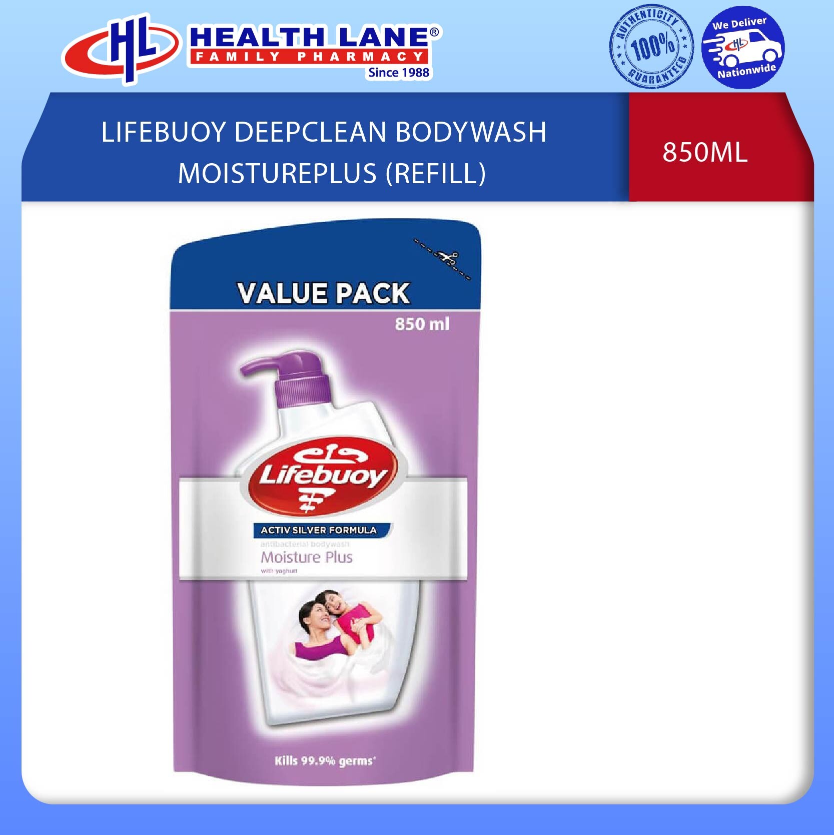 LIFEBUOY DEEPCLEAN SABUN BADAN PELEMBAPPLUS 850ML (REFILL)